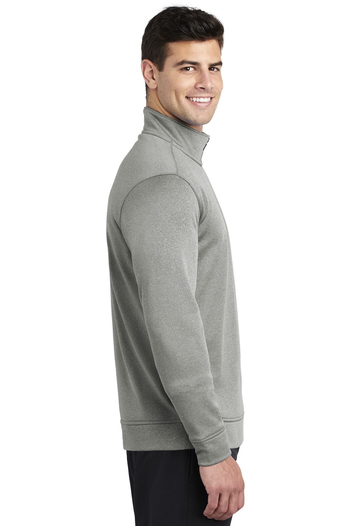 Sport-Tek PosiCharge Sport-Wick Heather Fleece 1/4-Zip Pullover. ST263, custom hoodie or sweatshirt with logo imprint 5