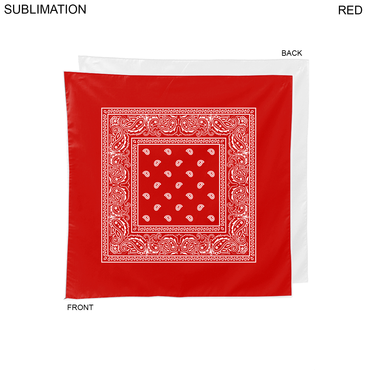 Paisley Bandana, 22x22, Sublimated Edge to Edge 1 side 2