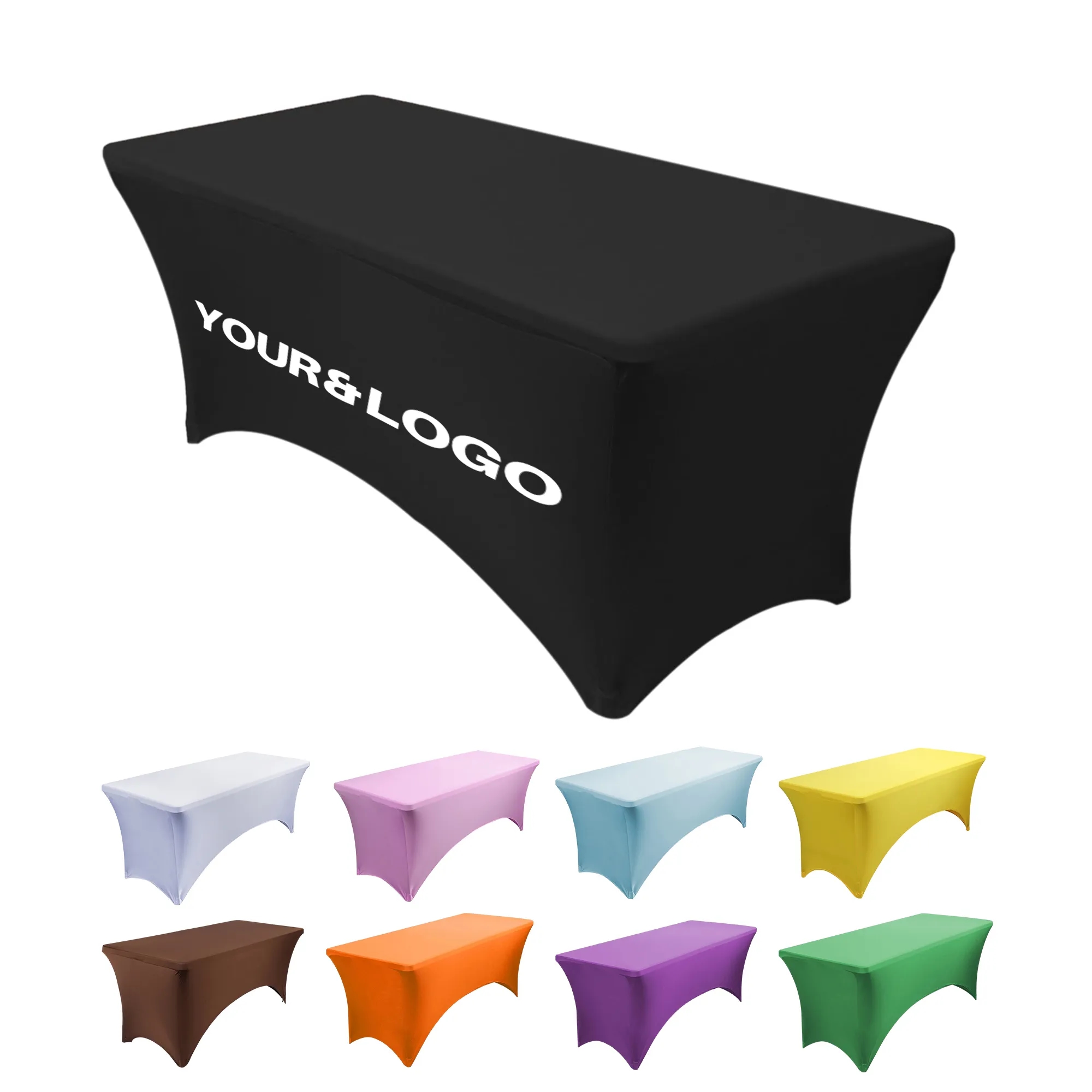 MOQ 1PCS Full color 6FT Stretch Tablecloth 6