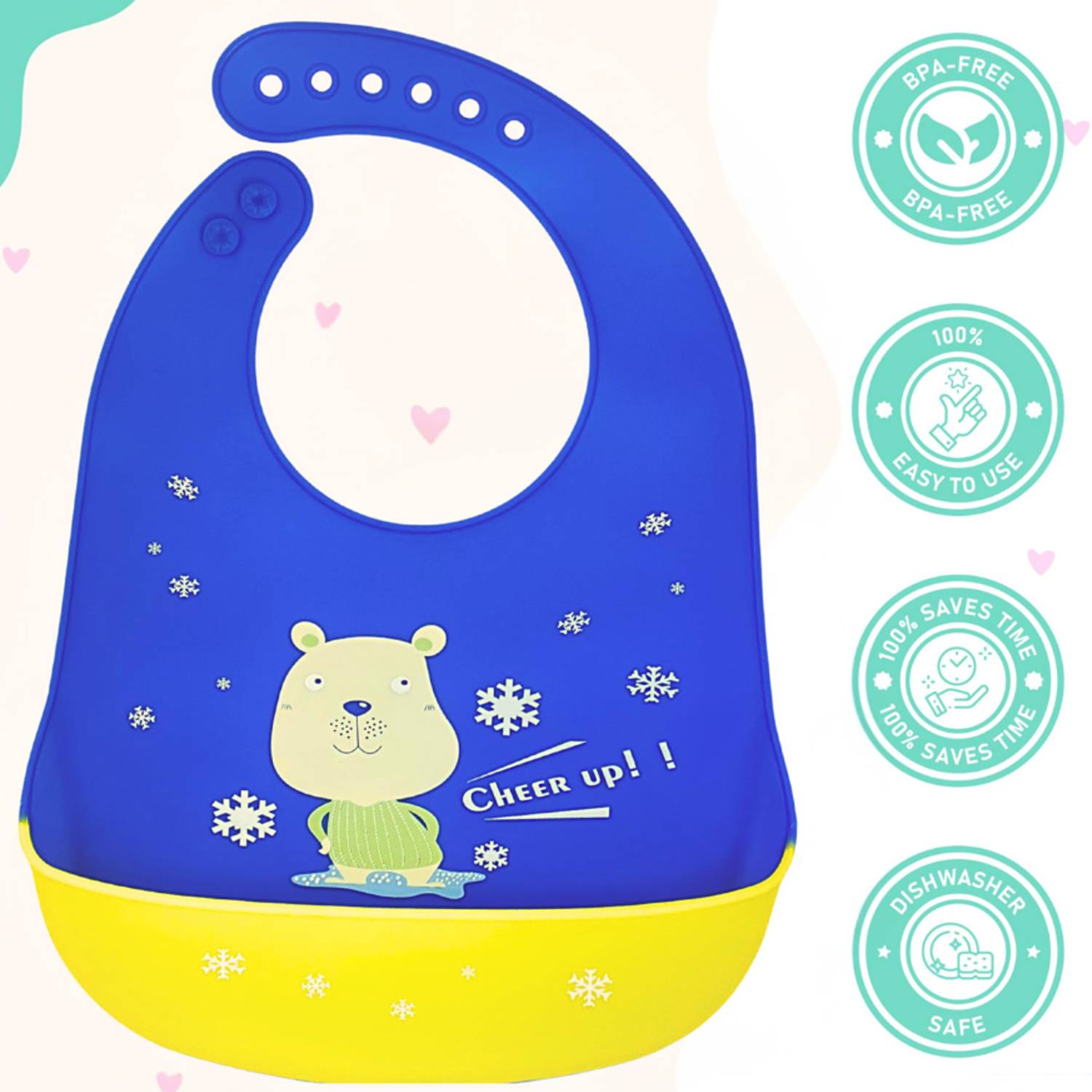 Adjustable Baby Silicone Bib 4