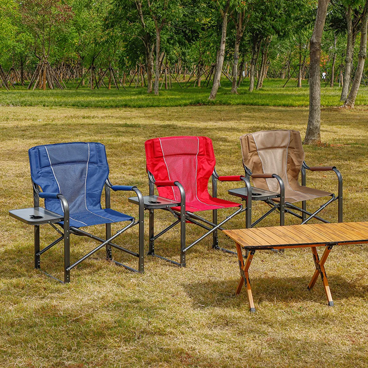 Portable Folding Upgraded Oversized Directors Chairs w/Table 5