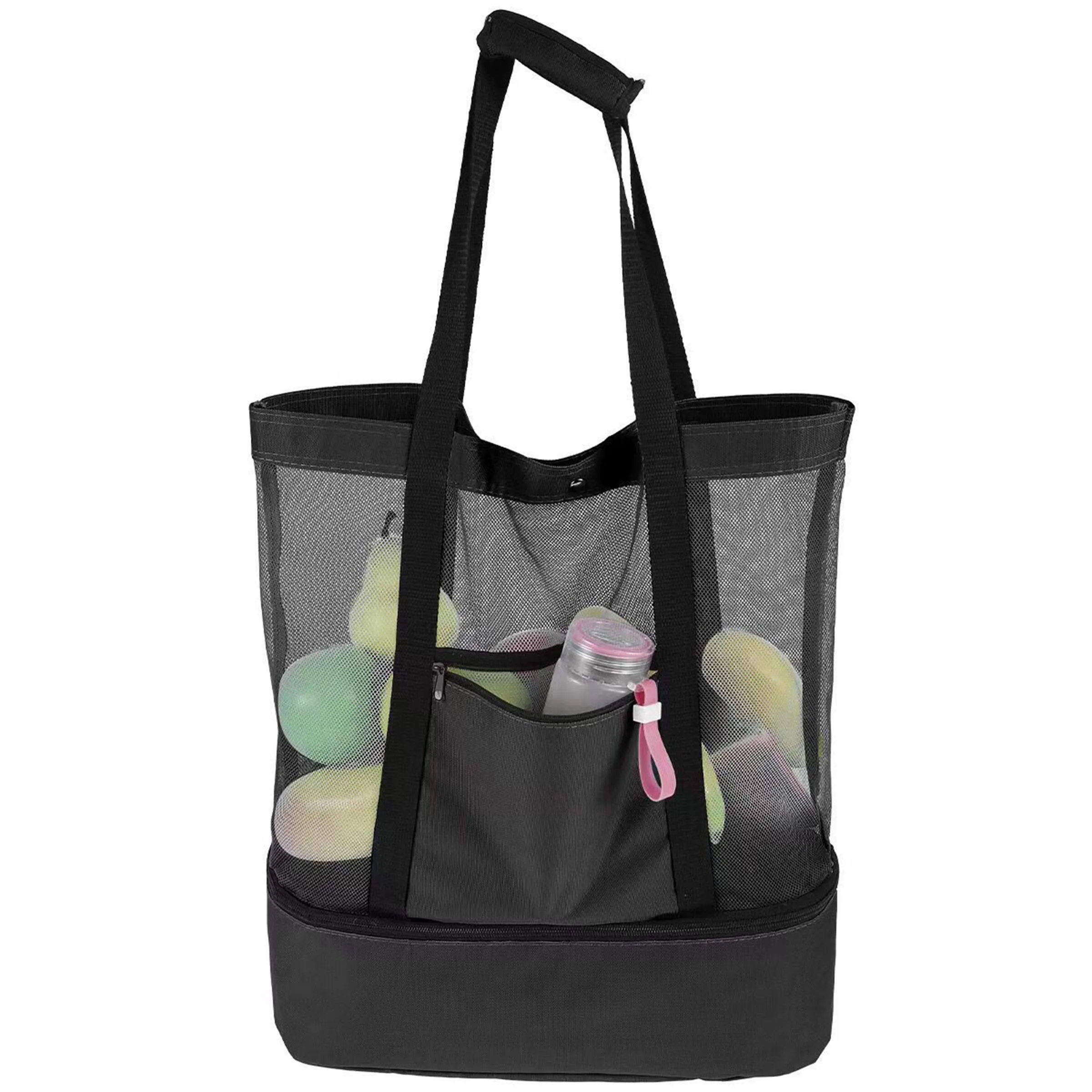 Durable Mesh Tote Bag with Cooler Compartment 6