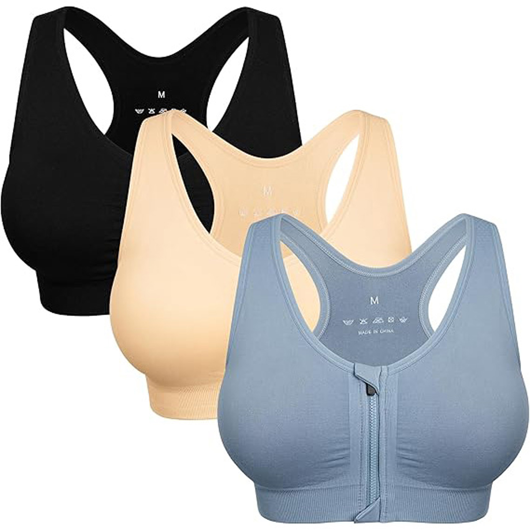Zip Front Wireless Sports Bra 6