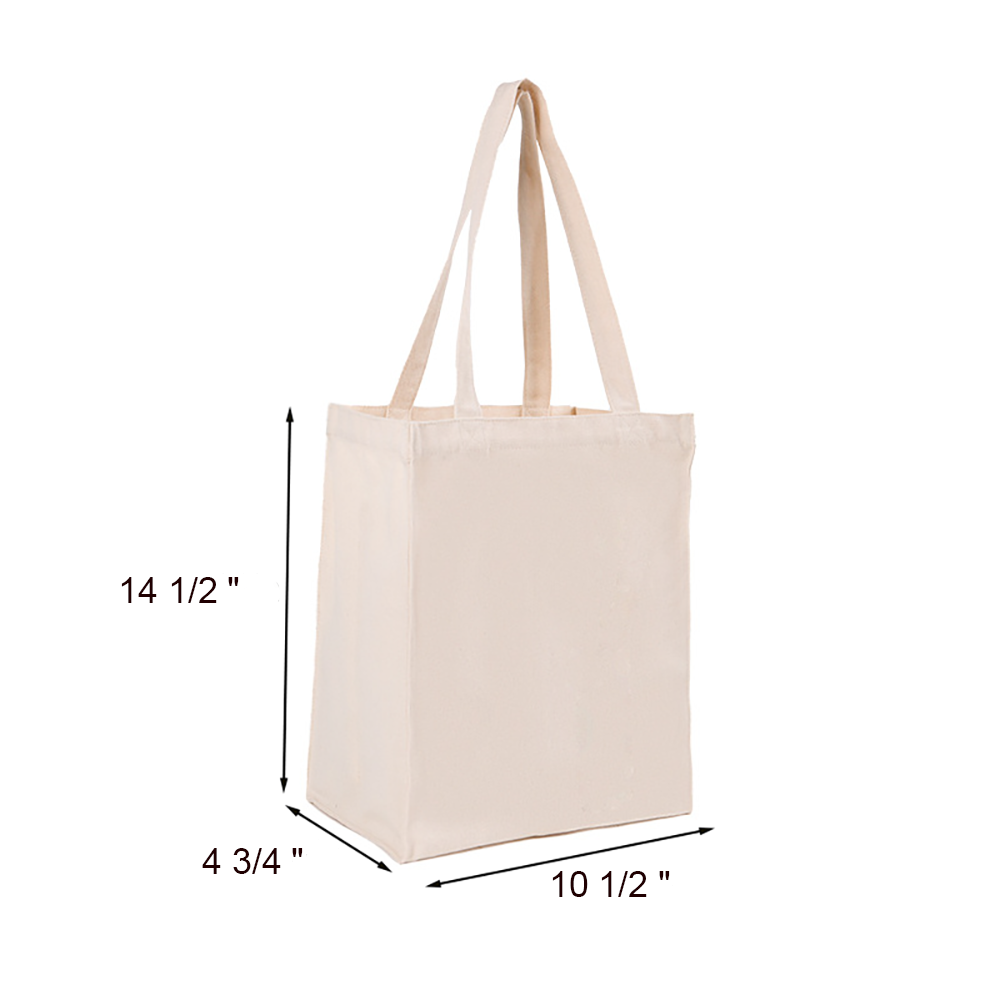 Vertical Polyester-Cotton Grocery Tote Bag 1