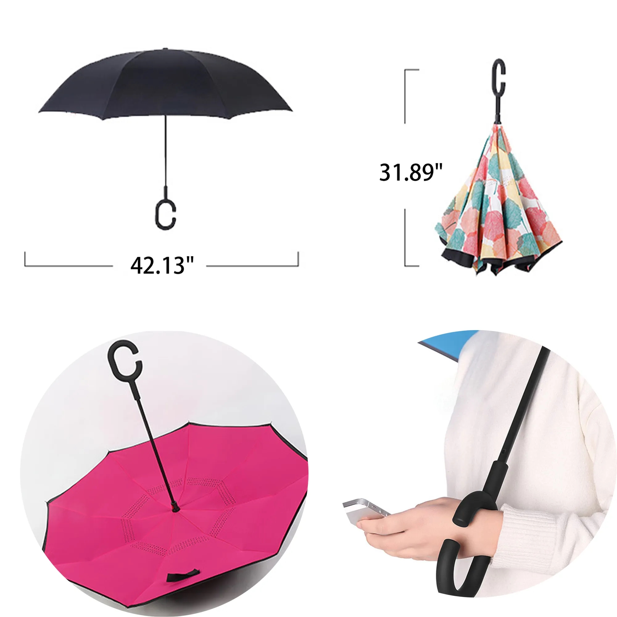 Waterproof Folding Reverse Inverted Umbrella 3