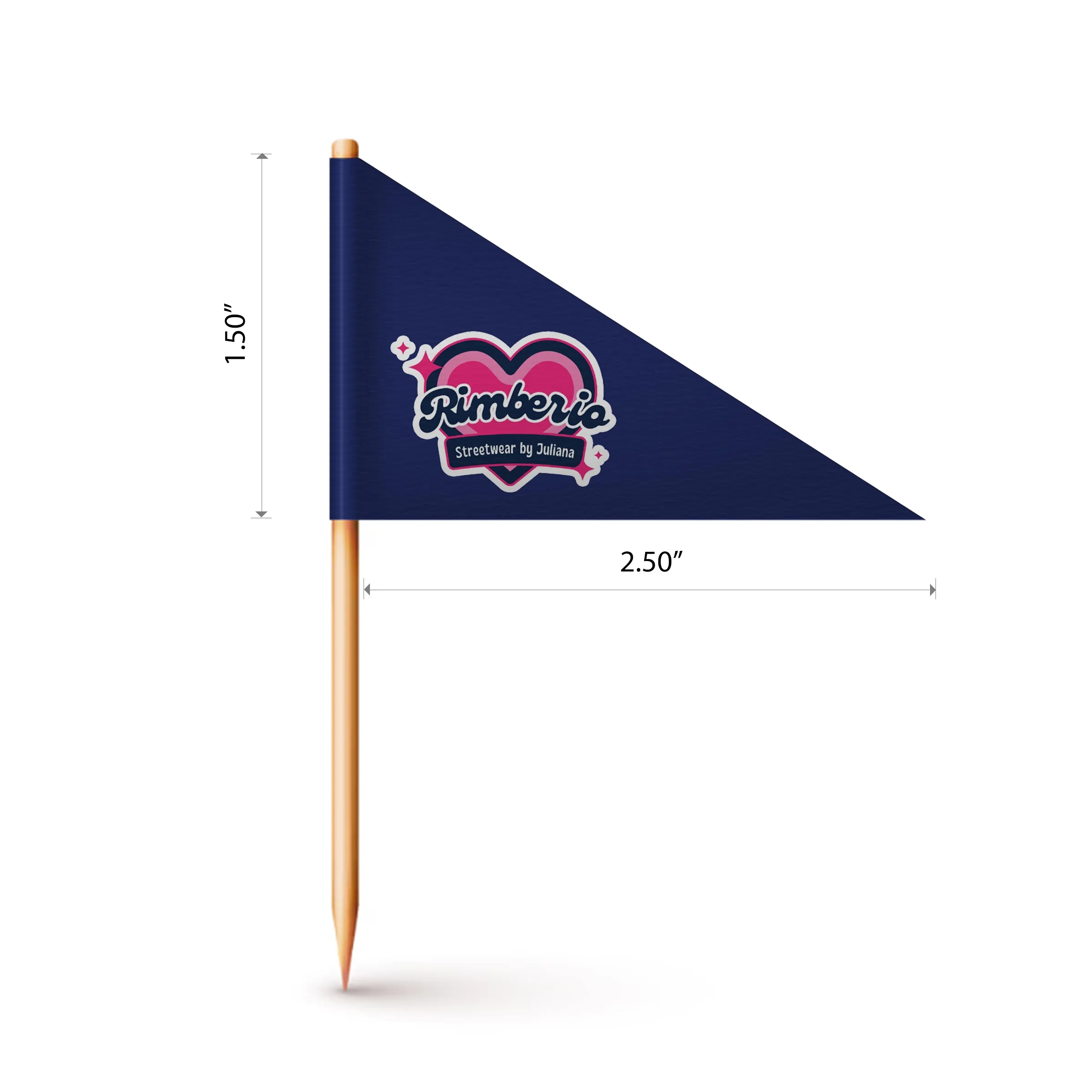 Custom Paper Toothpick Flags - Style F Flag Size 1.5" x 2.5" 5