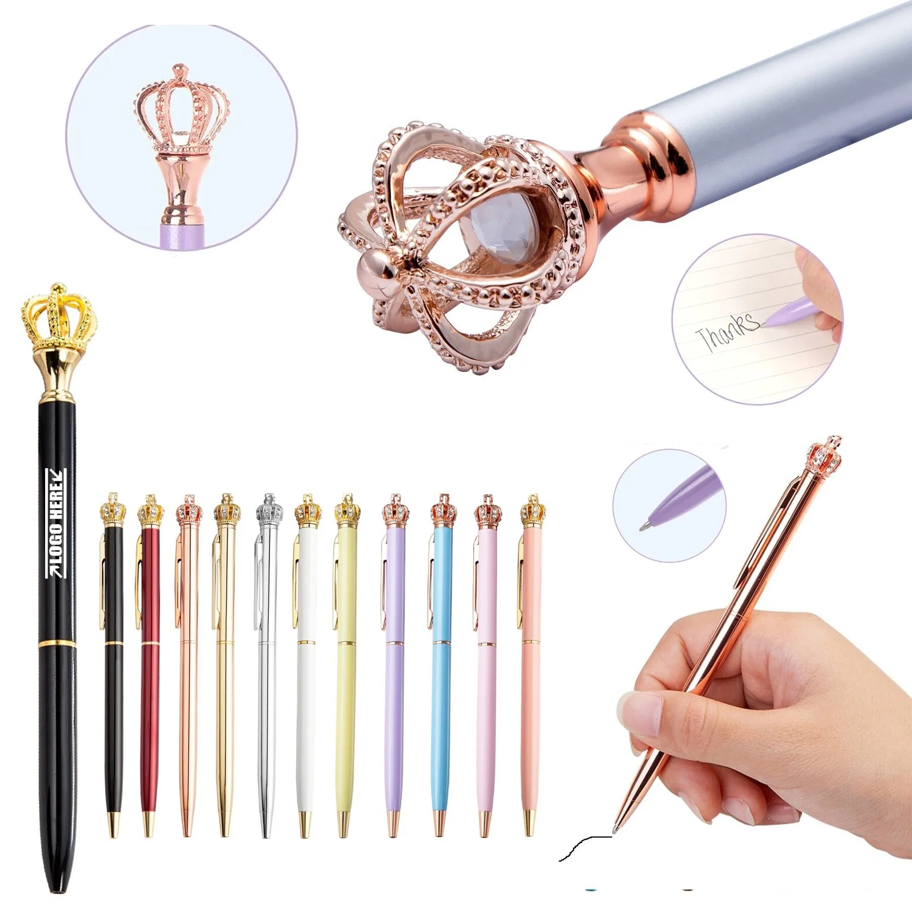 Diamond Crown Jewel Metal Pen 5