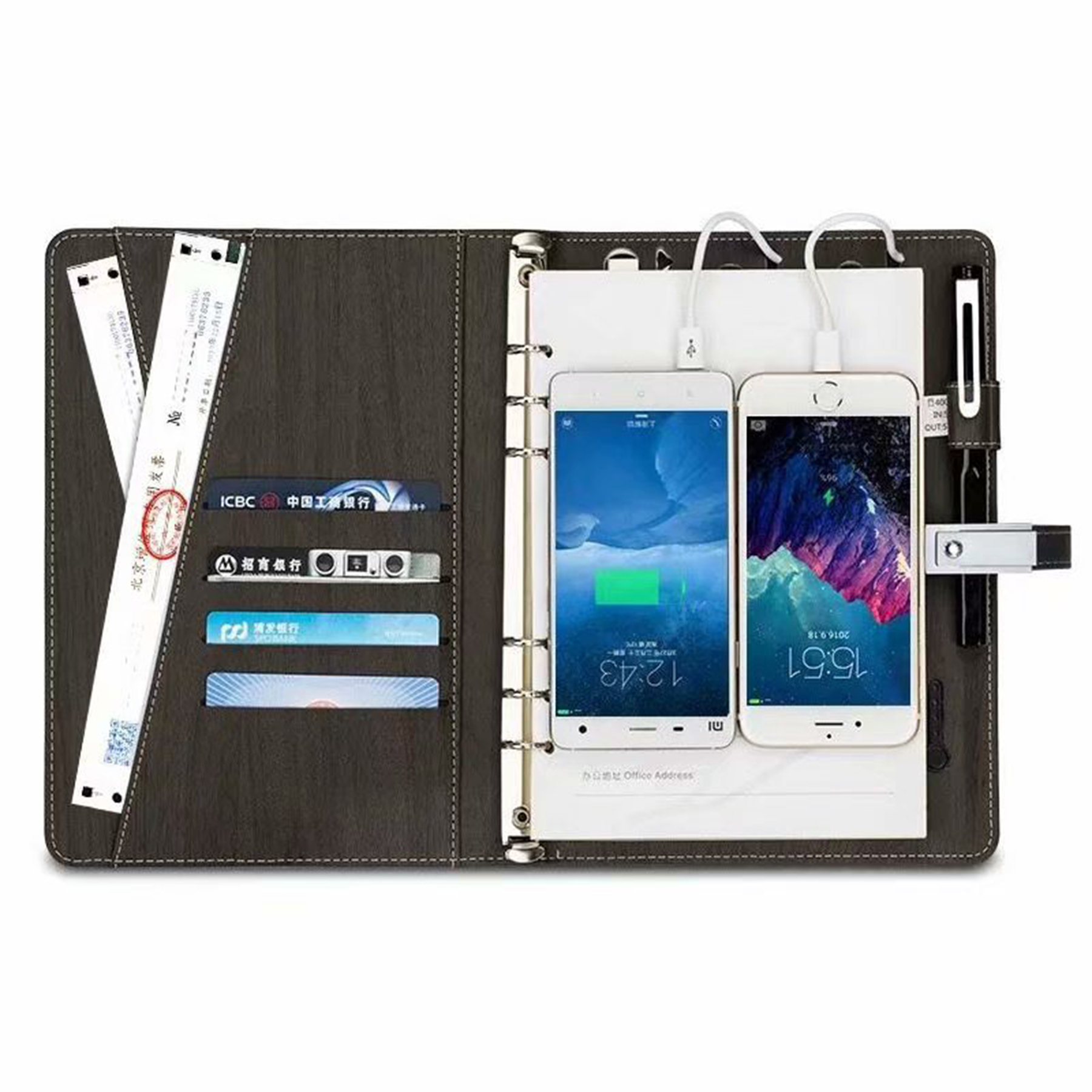 Business Notebook With Power Bank And Flash Drive 2