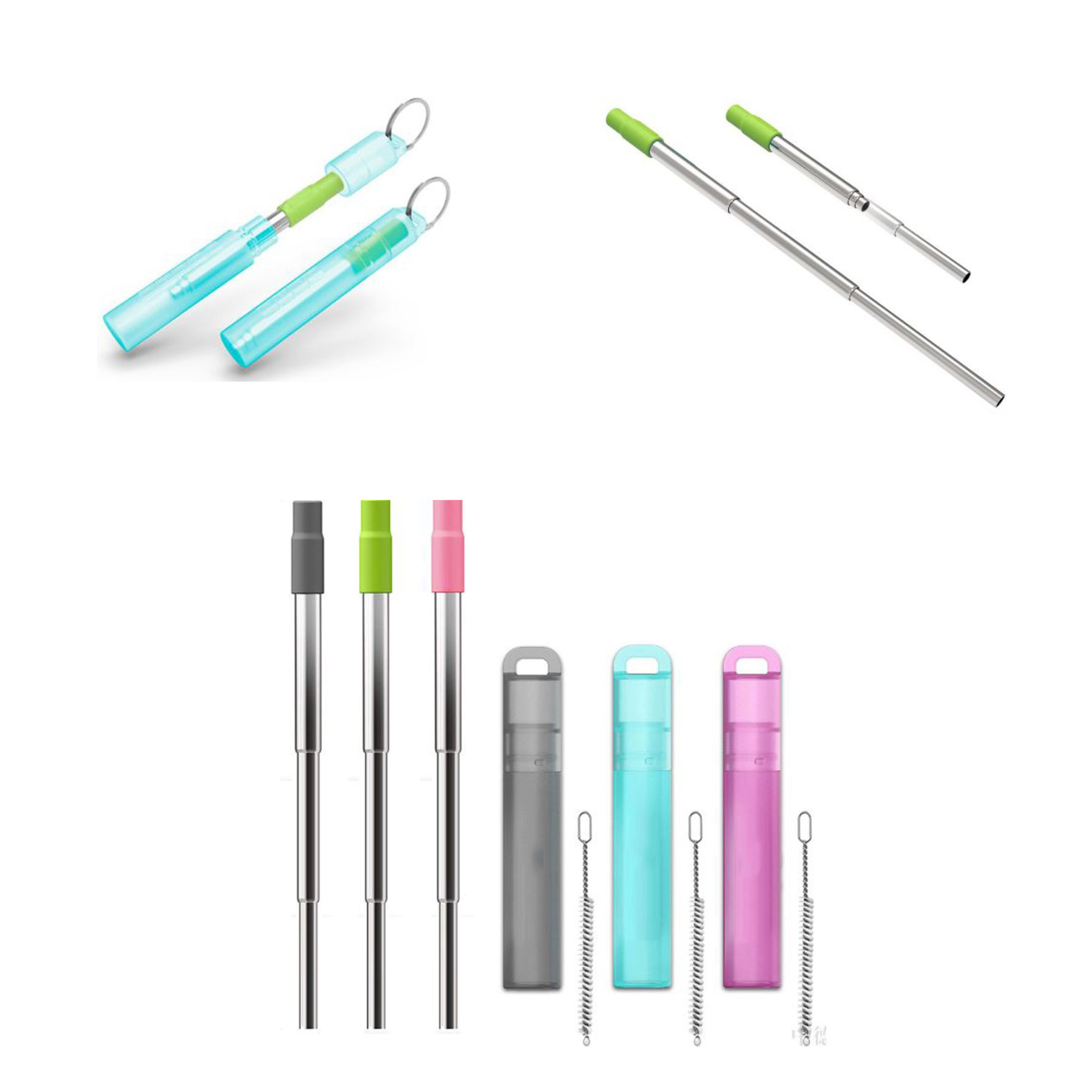 Stainless Steel Telescopic Straw Kit With Case 2