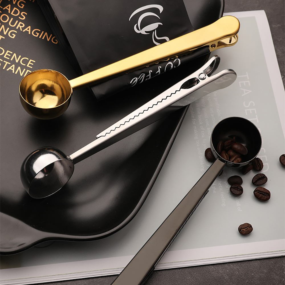 Multifunction Stainless Steel Coffee Scoop with Bag Clip 1