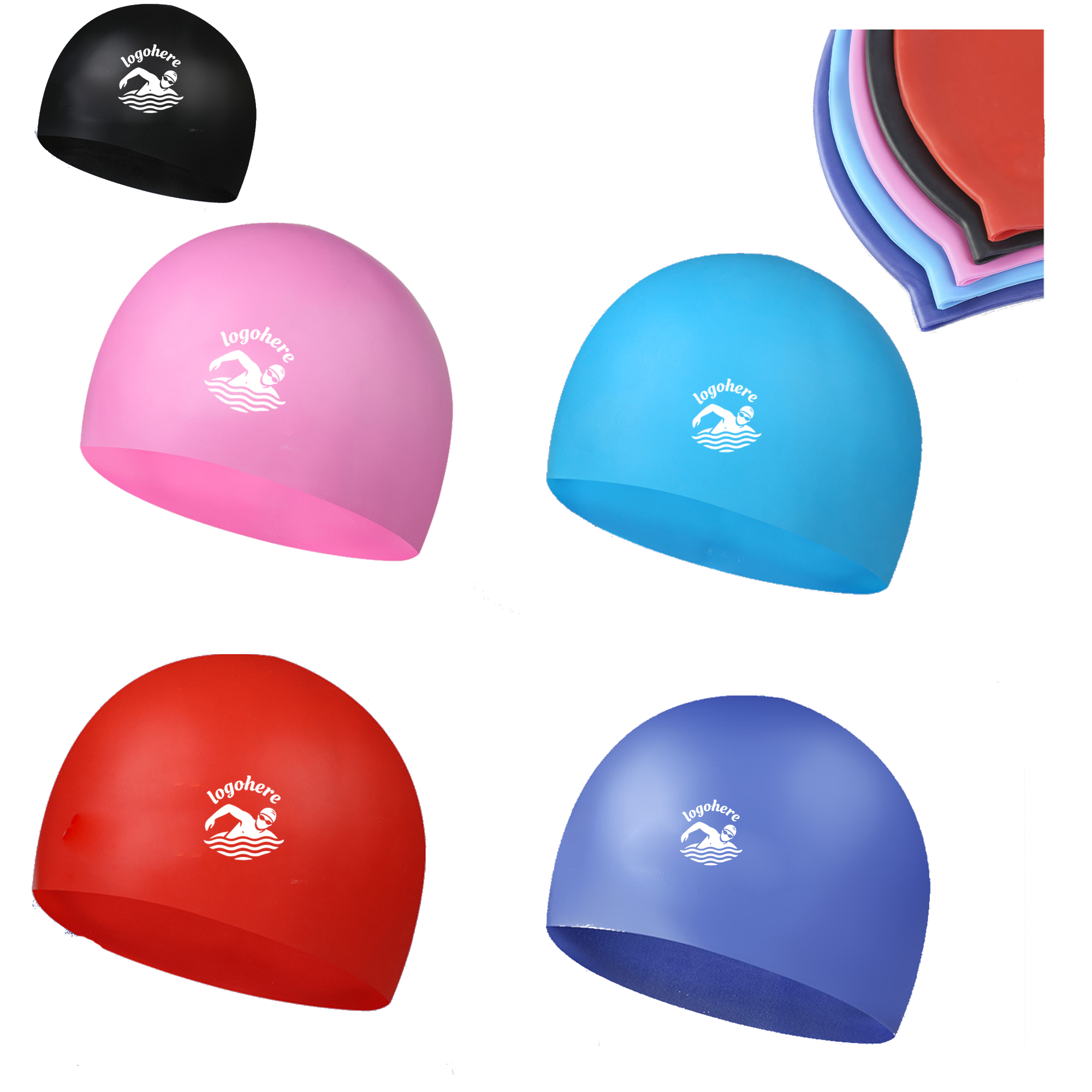 MOQ 30 Custom Printed Swimming Hat 2