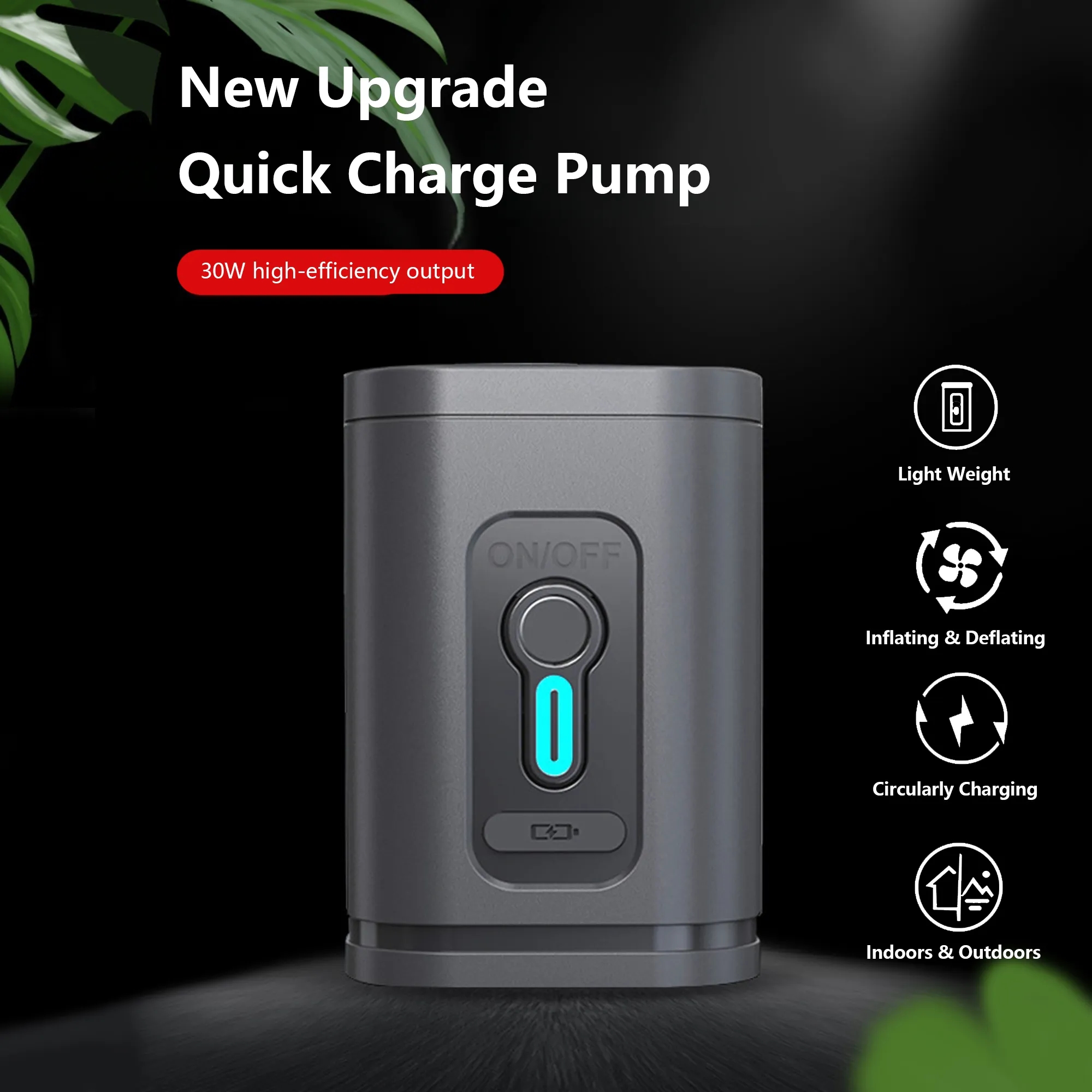 Portable Electric Air Pump with Camping Light Free Shipping 6