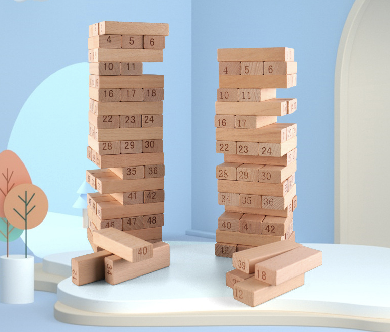 The Original Wood Block Game with Genuine Hardwood Blocks ( 54 pcs ) 6