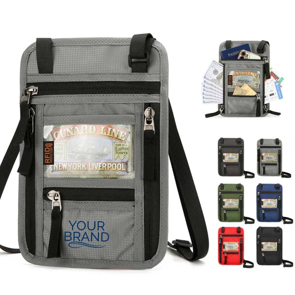 Travel Neck Wallet with RFID Blocking 4