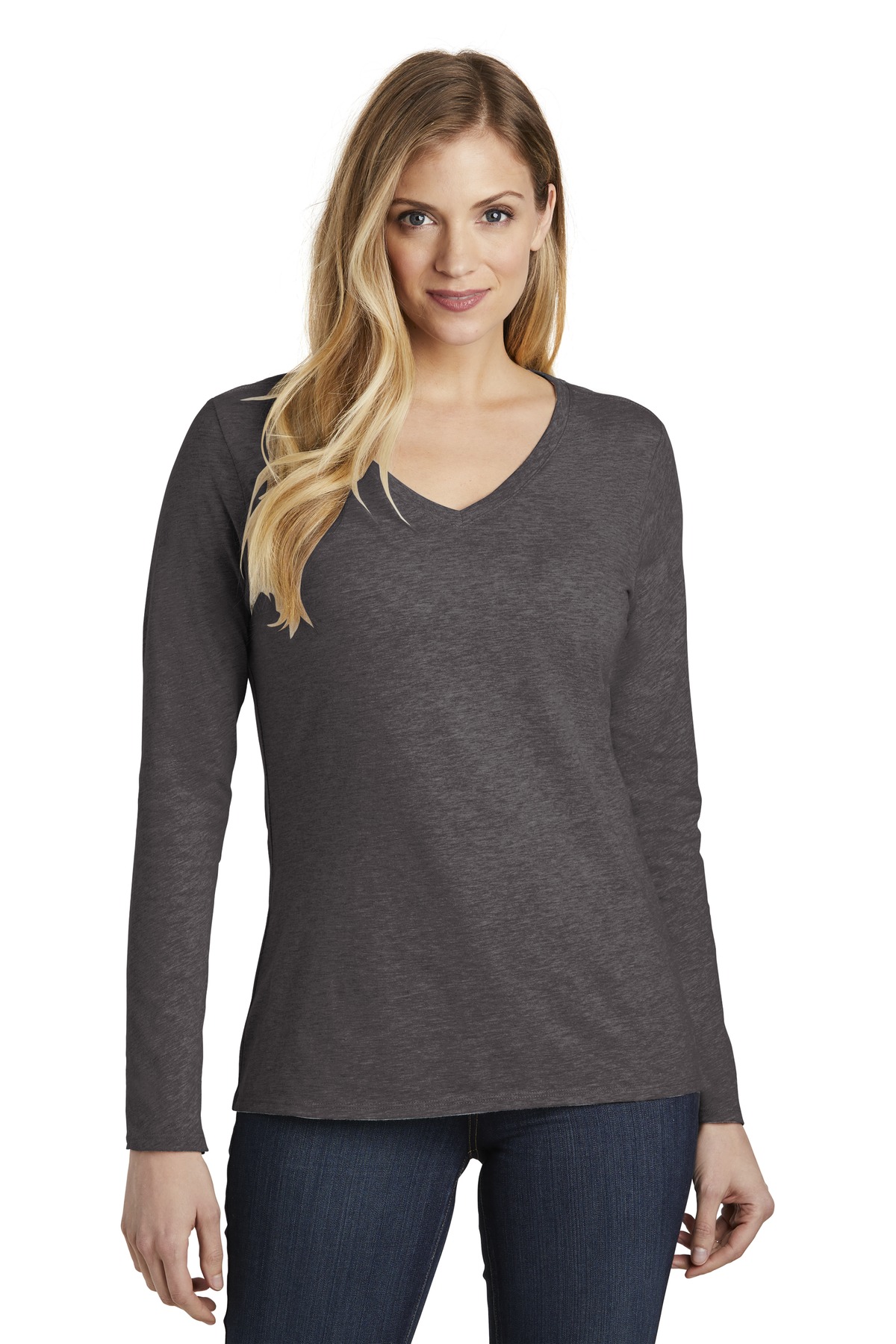 District Women's Very Important Tee Long Sleeve V-Neck. DT6201 35