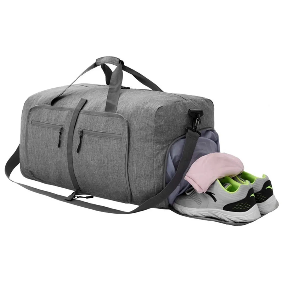 65L Duffle Bag with Shoes Compartment and Adjustable Strap 5