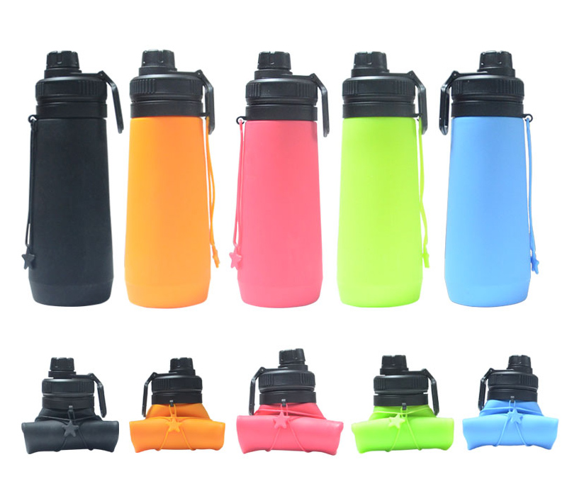 Foldable Silicone Water Bottle, 23 oz. 2