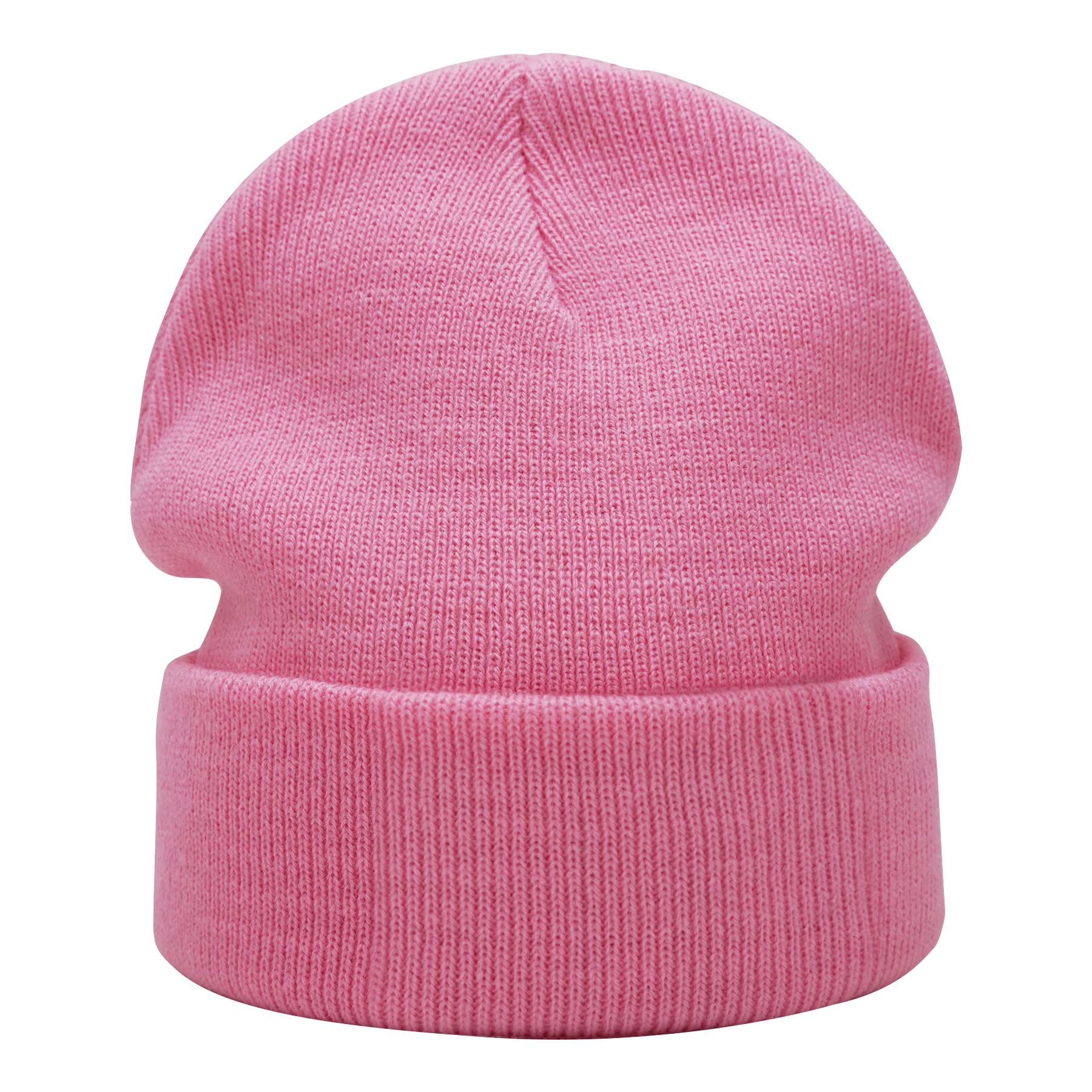 Embroidery Curled Solid Classic Beanie Knitted Cap 11