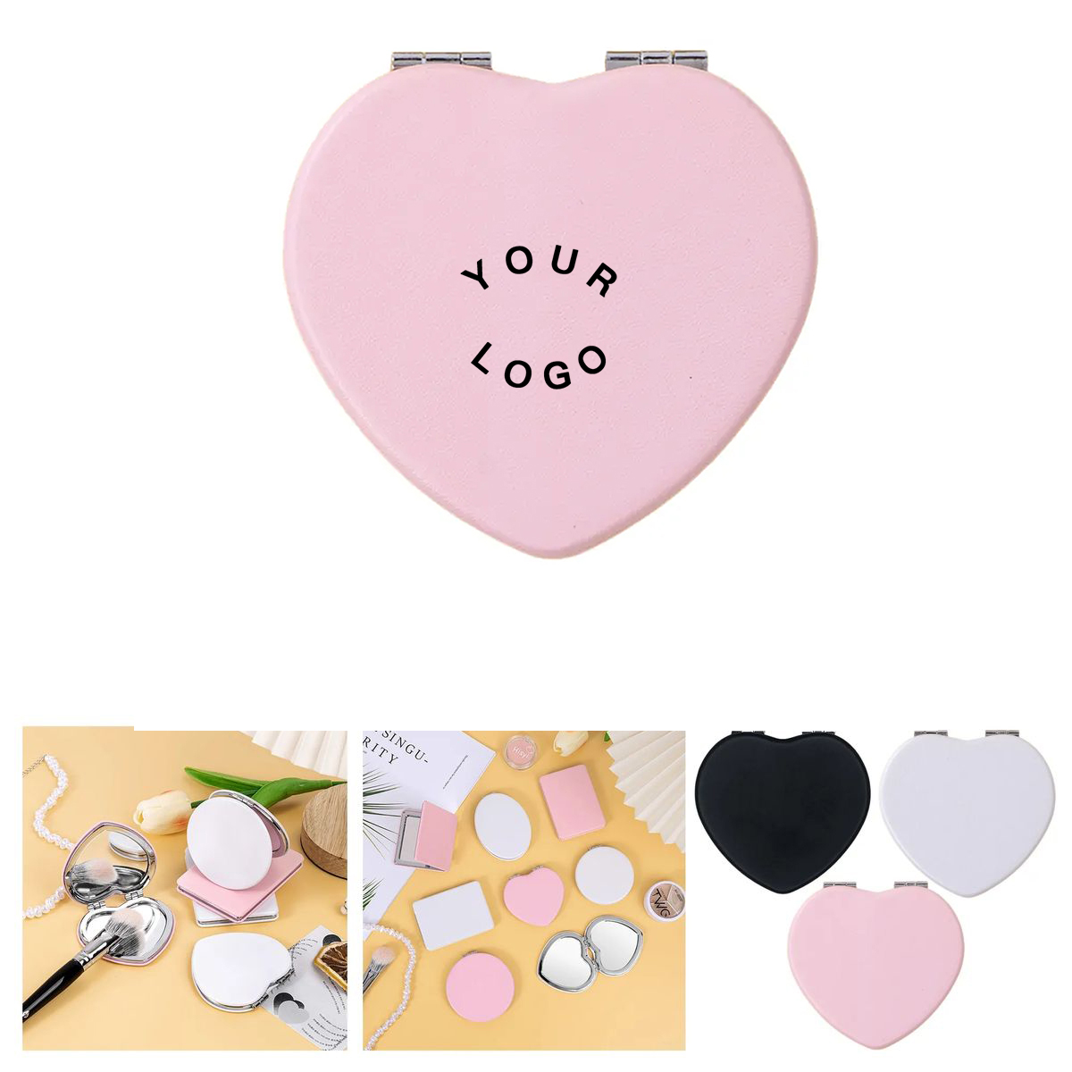Heart Shaped Metal Pocket Mirror 2