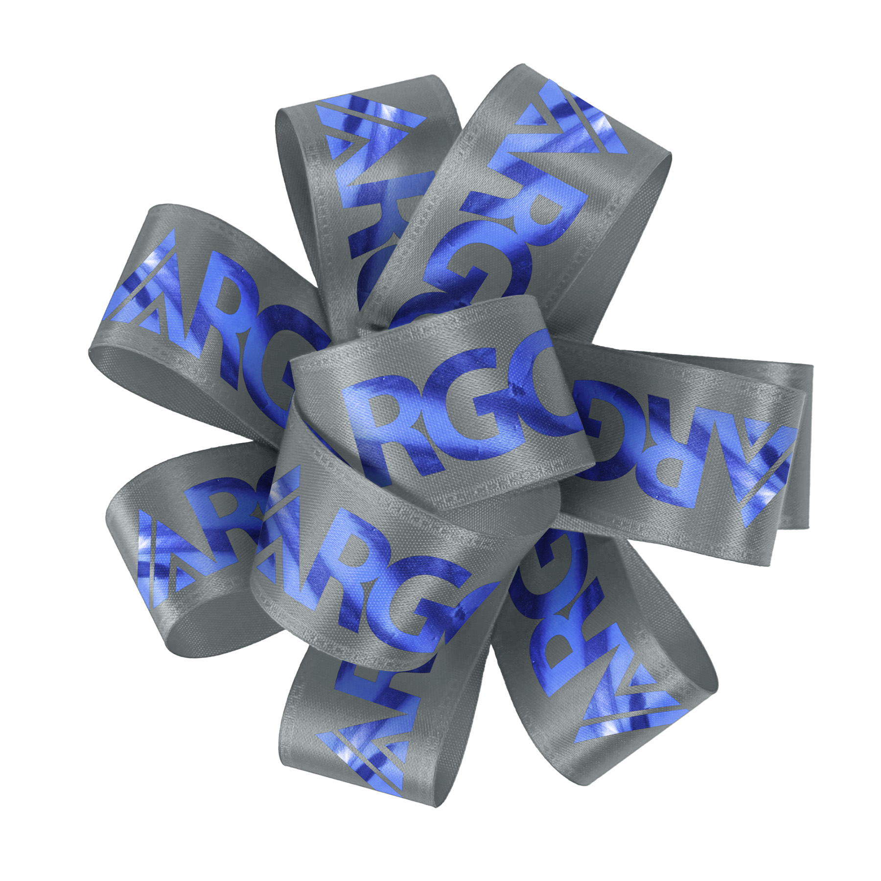 1" Badge Satin Bow - Foil Print 30