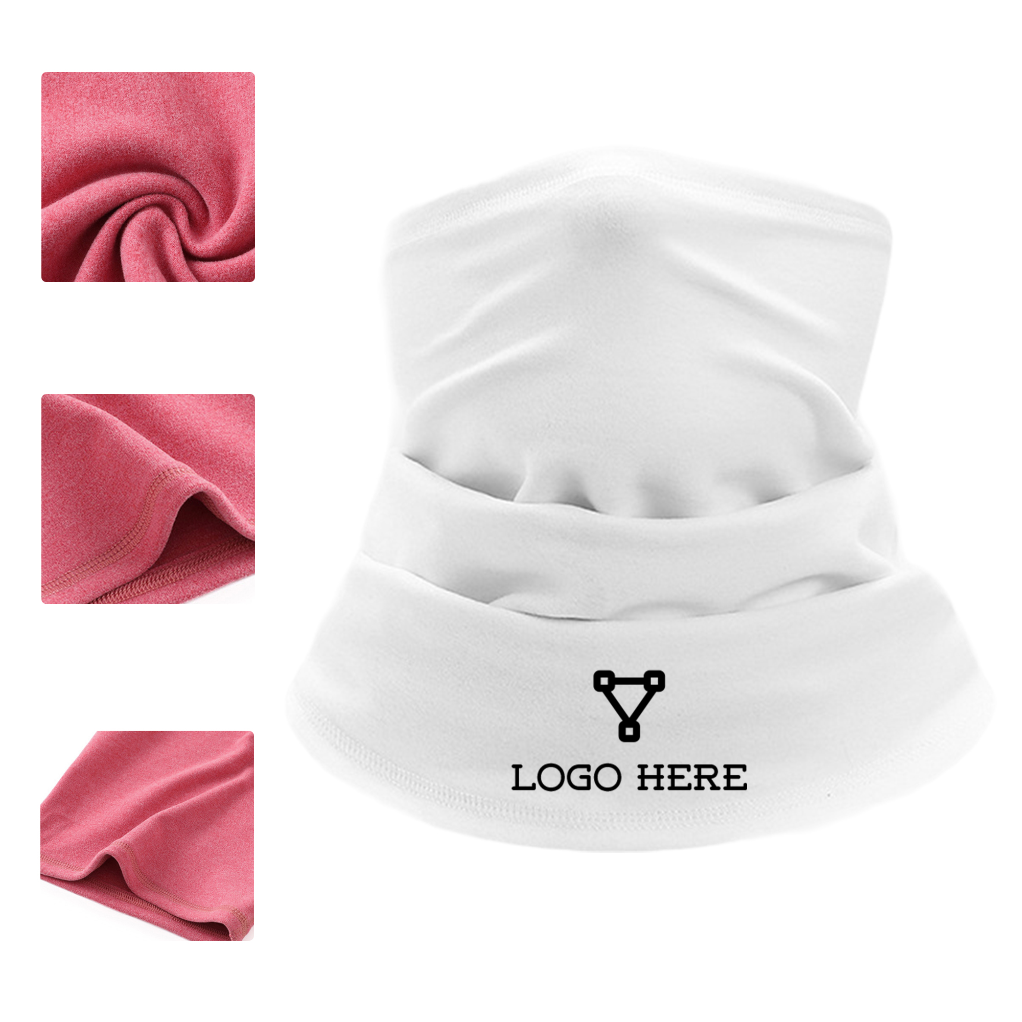 MOQ 50 Adjustable Fleece Neck Gaiter Face Mask for Cold Weather 2