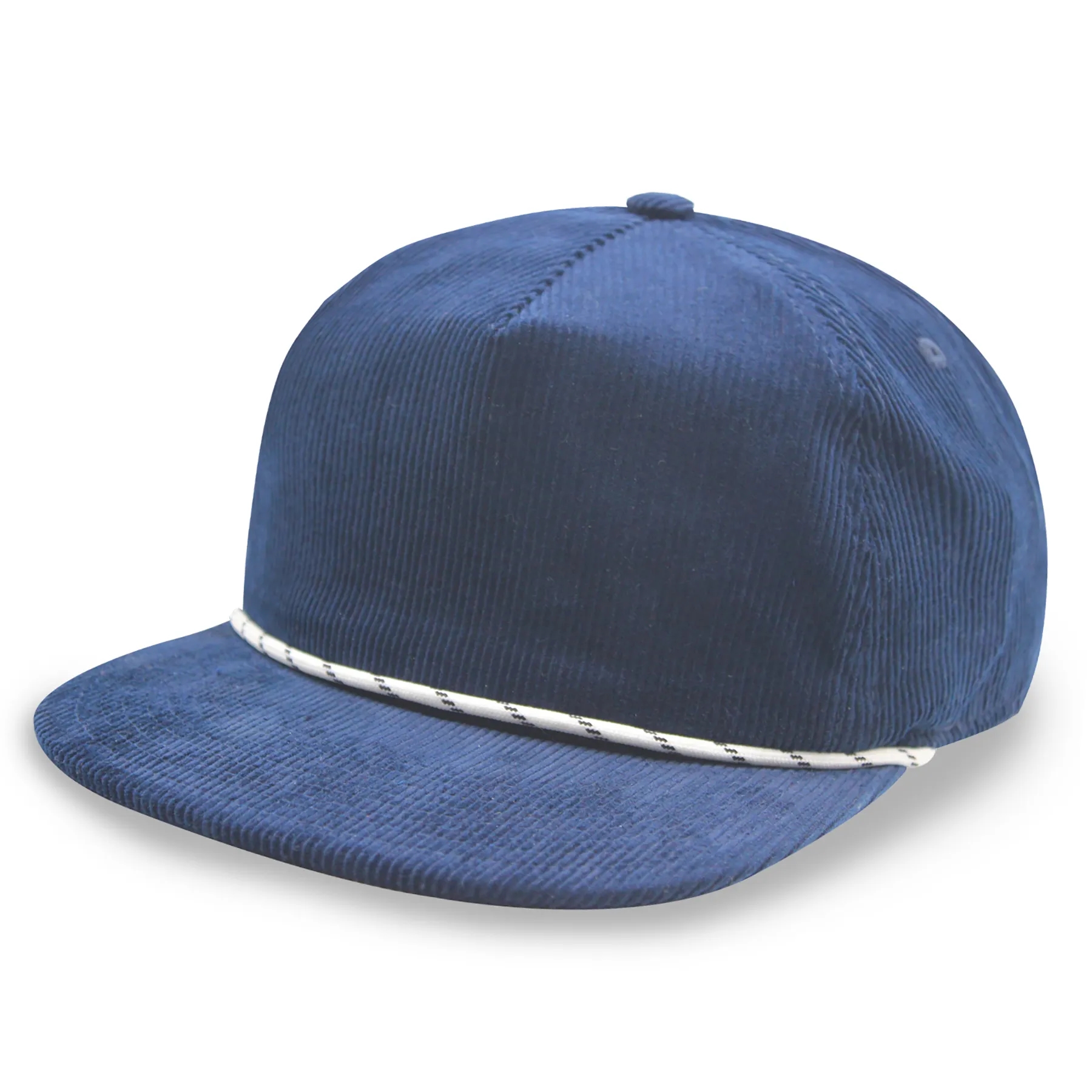 Corduroy Low Profile 5 Panel Unstructured Flat Bill Snapback