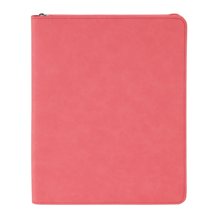 9" x 12" Leatherette Pink Portfolio with Zipper 9