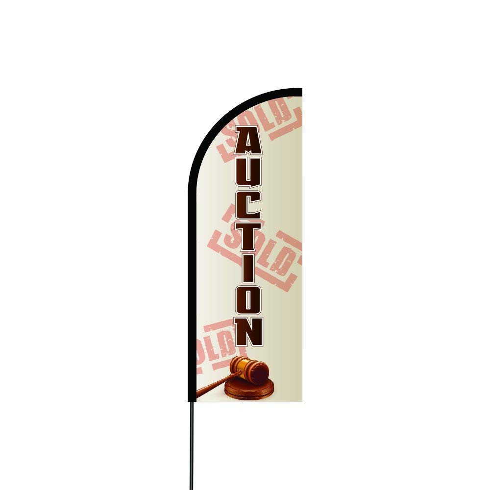 Auction Flag Kit 11' Feet Feather Flag Sign Outdoor Banner 2