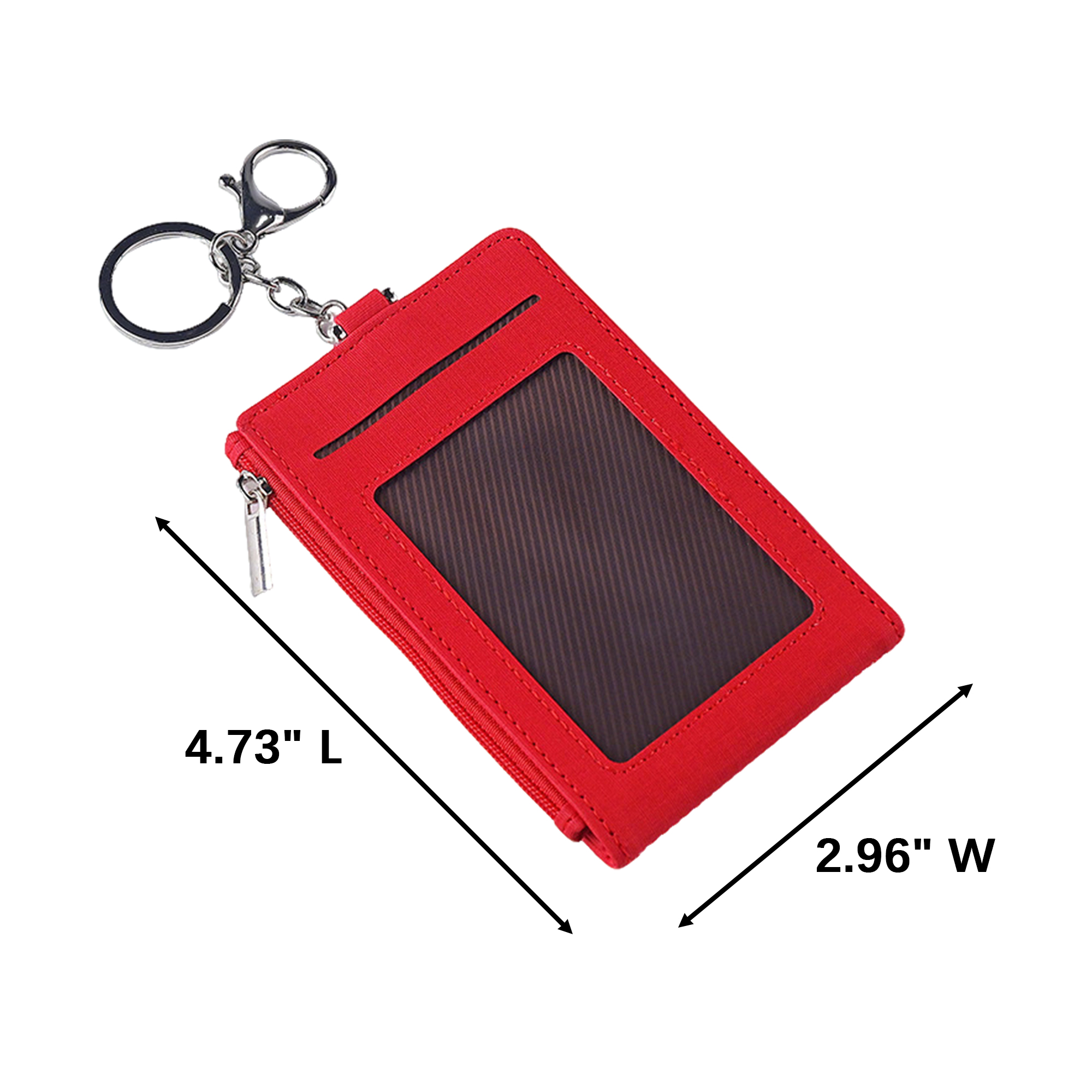 Zippered Id Card Holder Clear Window 4.73" x 2.96" 1