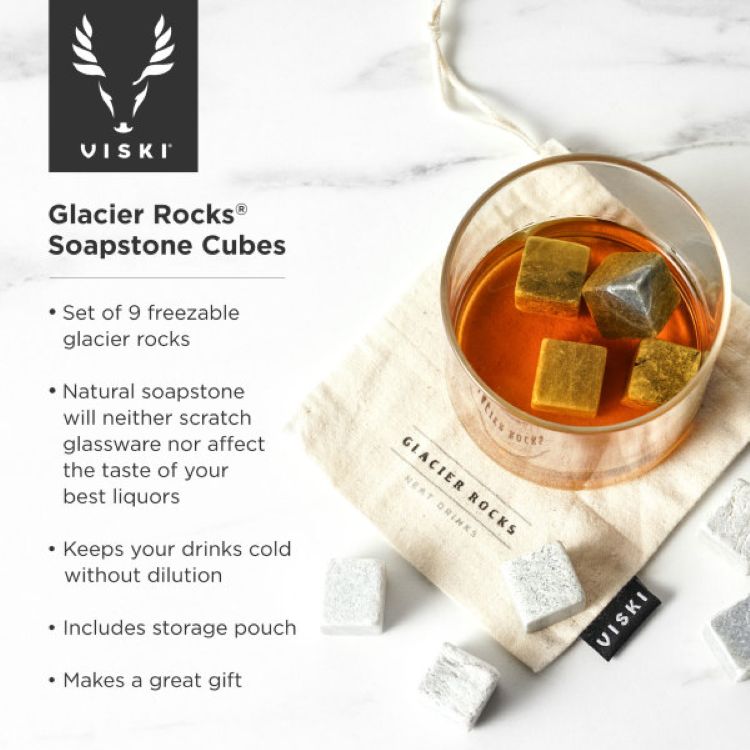 Viski® Glacier Rocks® Soapstone Ice Cubes 3