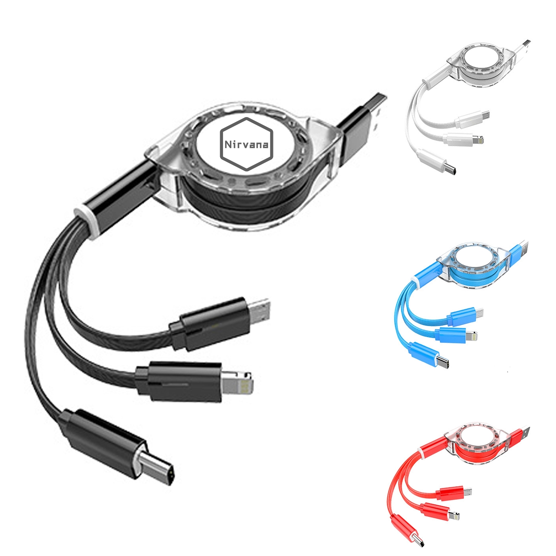 3-In-1 Retractable USB Data Cable 1