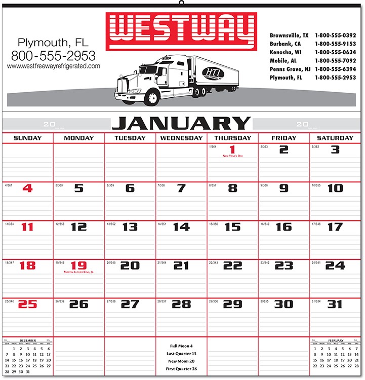 Style 98 Half-Apron Calendar 1