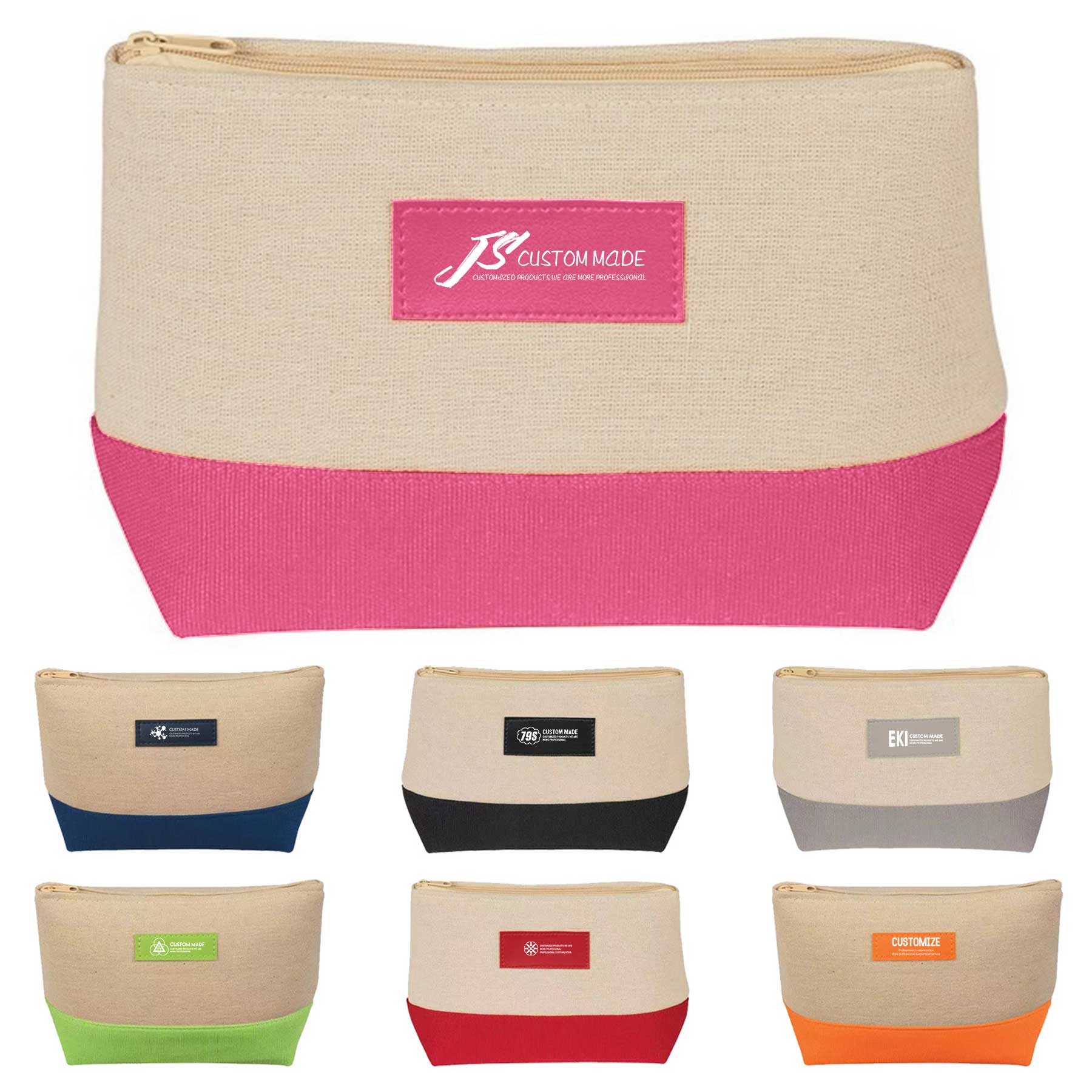 Cotton Canvas Two-Tone Cosmetic Bag 2