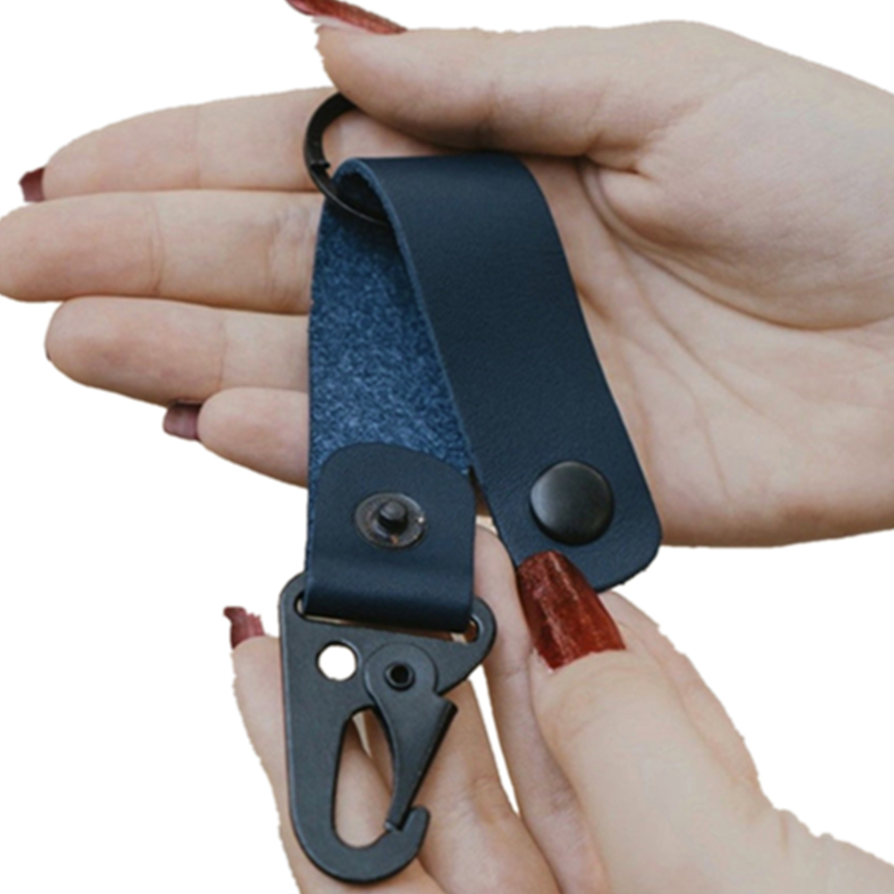 Leather Keychain With Antique Nickel Carabiners 3