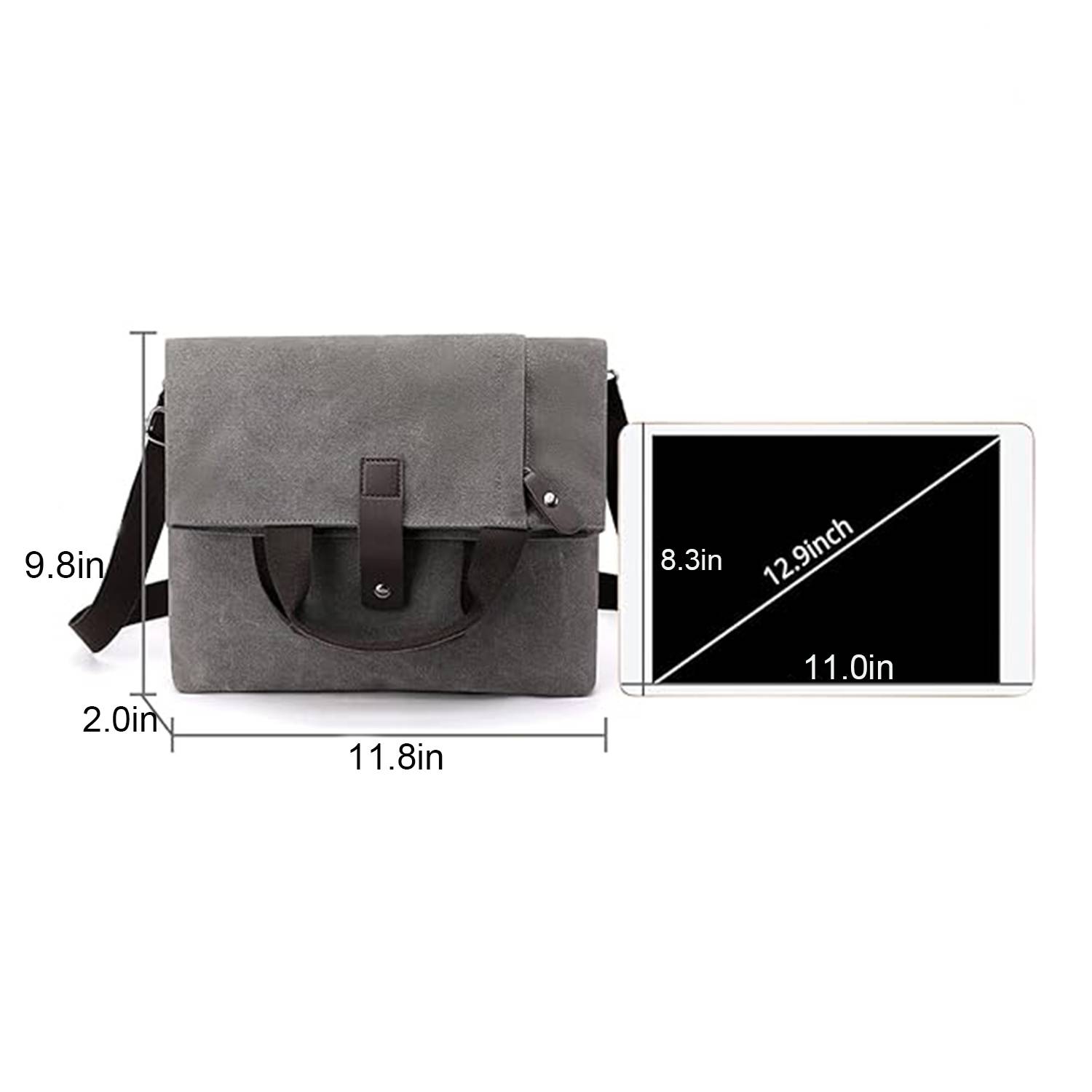 12" Foldable Canvas Shoulder Handbag for Daily Use 5