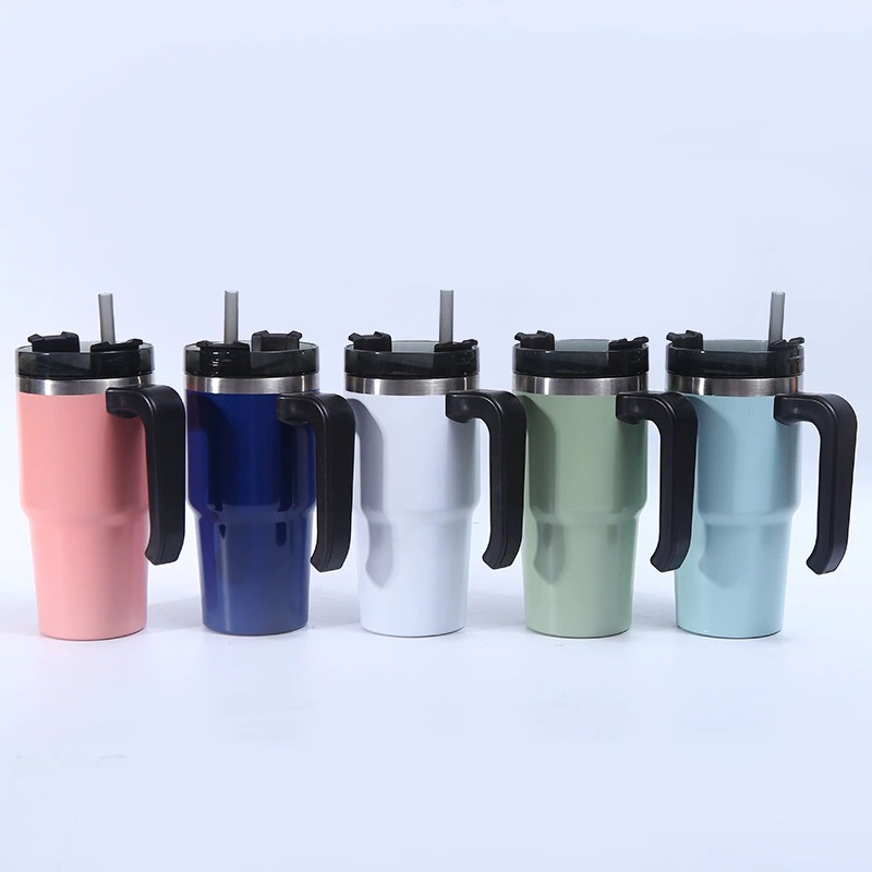 20 OZ Insulated Travel Mug with Handle, Lid and Straw 3