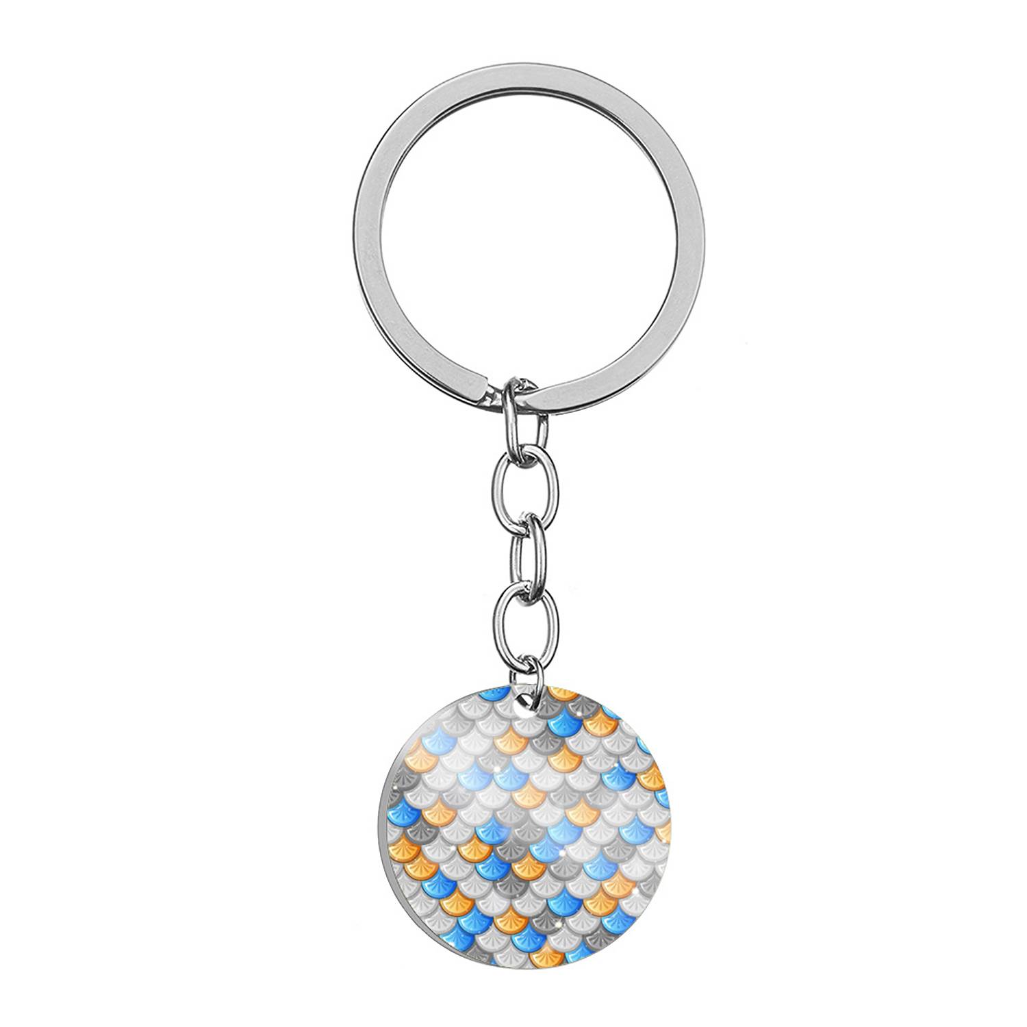 Stainless Steel Rainbow Fish Scale Keychain For Bags 14