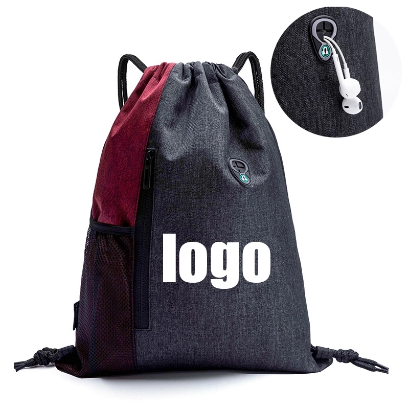 Custom Drawstring Backpack with Earphone Hole & Sport Bag 3