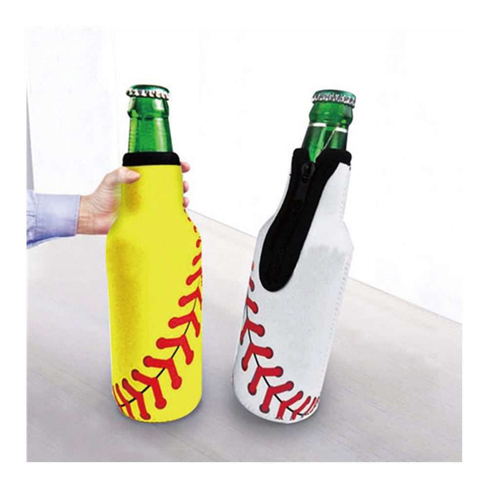 Zipped Neoprene Baseball Bottle Cooler 4