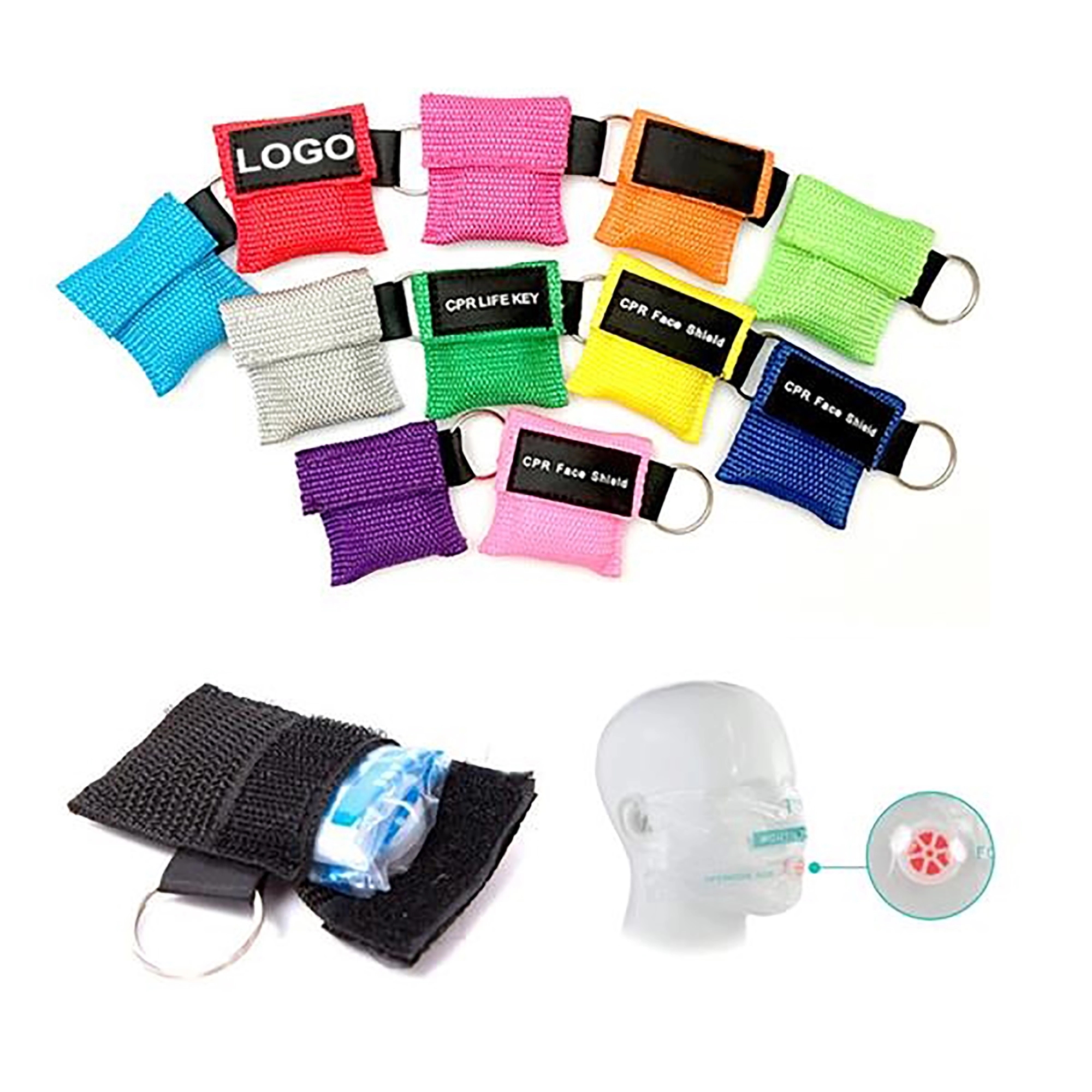 CPR Face Mask Keychain MOQ 100PCS 3