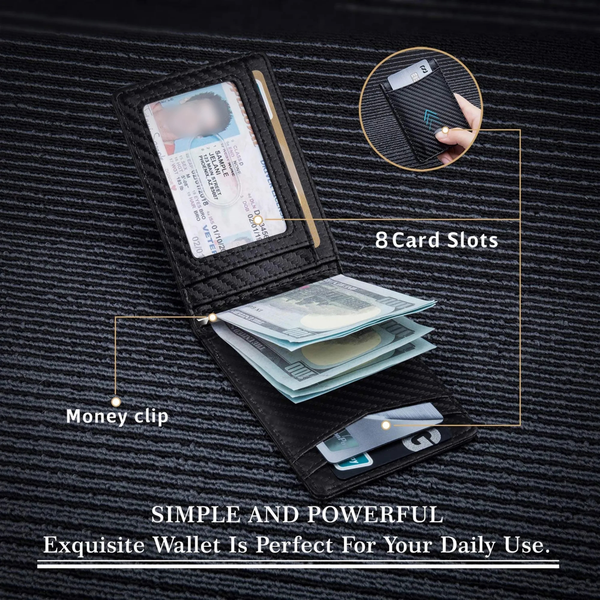 RFID Shielded Bifold Wallet - Genuine Leather & Durable 9