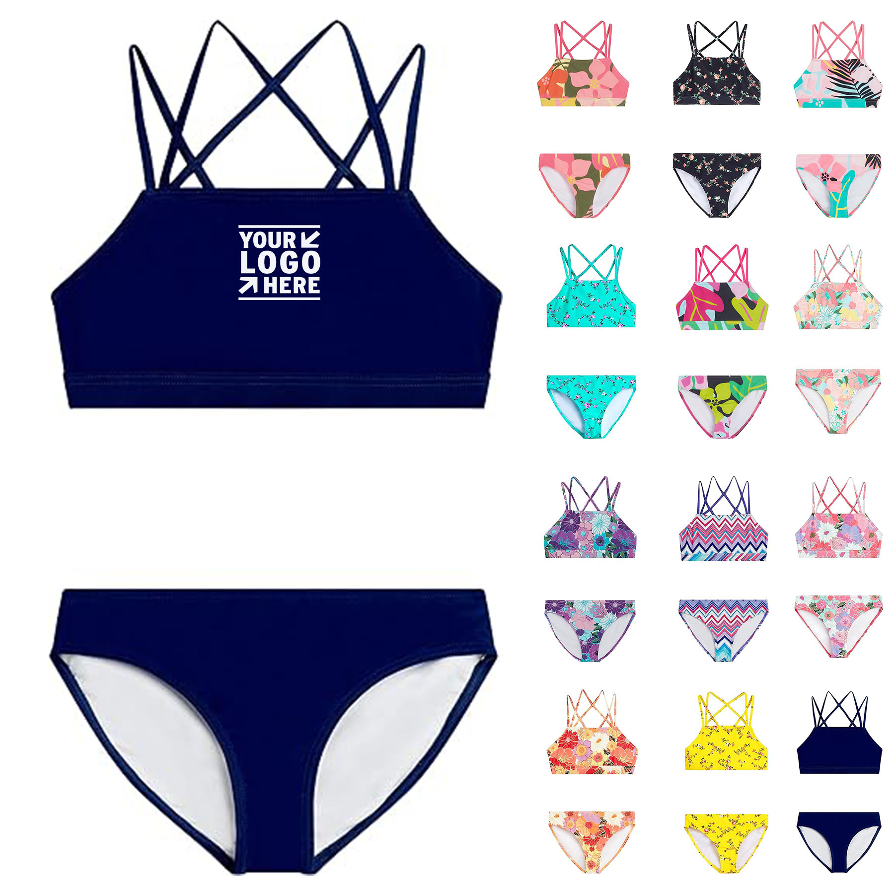 Girls' Two Piece Mini Aria Beach Surf Sport UPF 50+Tankini Swimsuit 2