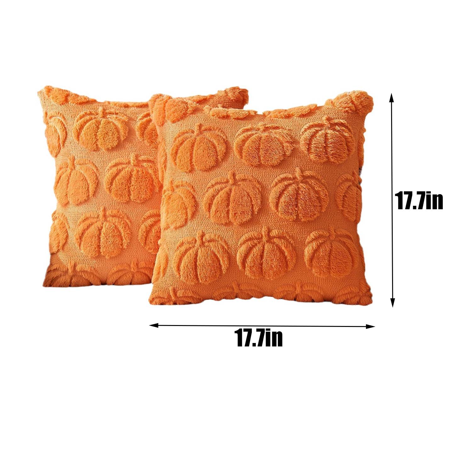 Throw Pillow Covers Pumpkin Fall Decorative Soft Fur 7