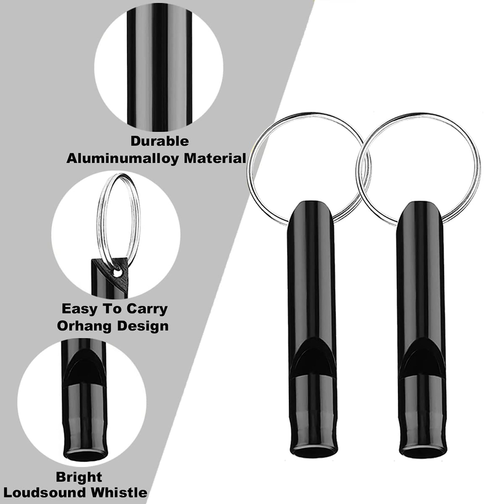 Durable Aluminum Alloy Outdoor Emergency Whistle 19