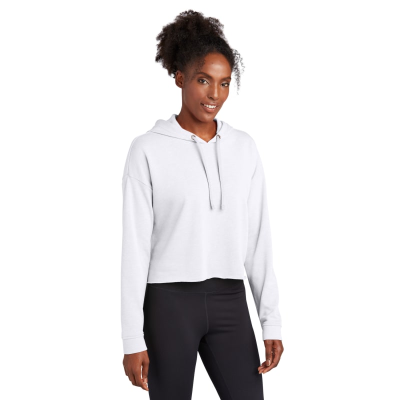 Sport-Tek Women's PosiCharge Tri-Blend Wicking Fleece Crop Hooded Pullover, custom hoodie or sweatshirt with logo imprint 2