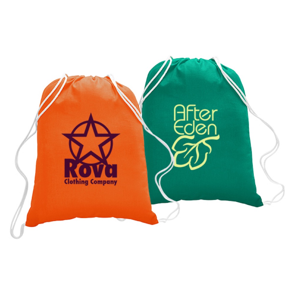 Colorful Cotton Drawstring Backpack, custom drawstring bag with logo imprint 7