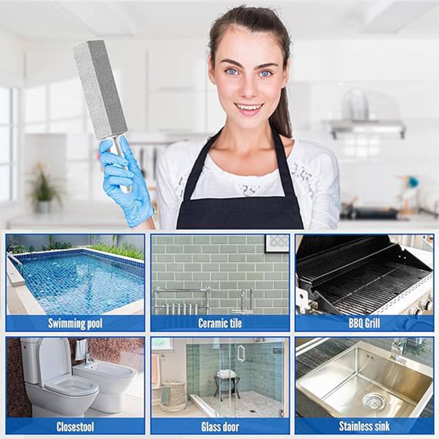 Pumice Stone Toilet Bowl Cleaner Brush 4