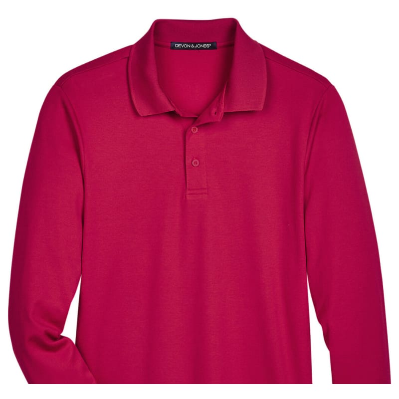 Devon & Jones CrownLux Performance™ Men's Tall Plaited Long Sleeve Polo 13