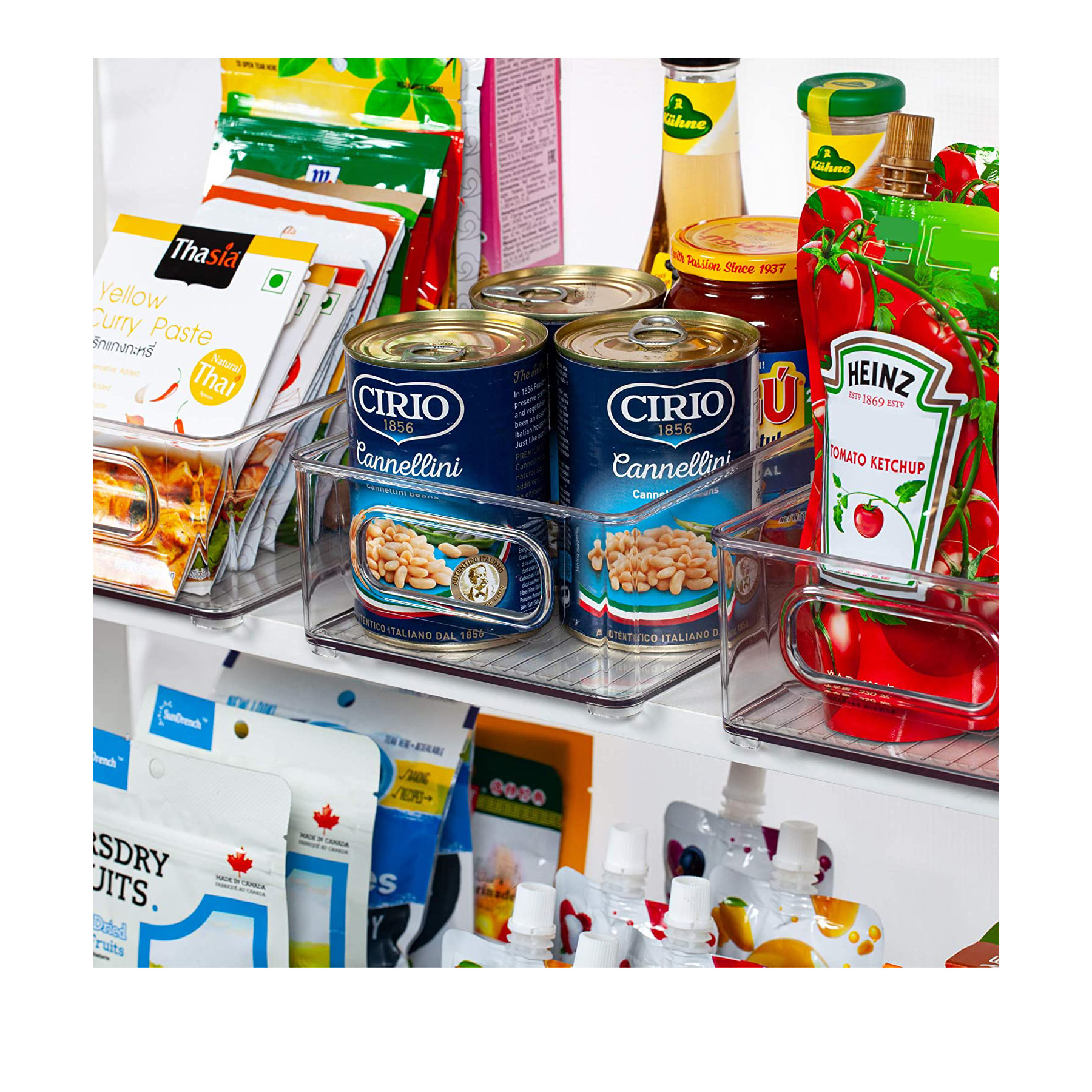 10 1/16" x 5 15/16" x 2 15/16" Plastic Refrigerator Organizer Bins 2