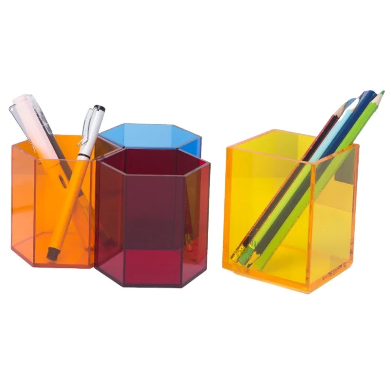 Desktop Transparent Acrylic Pen Holder 2
